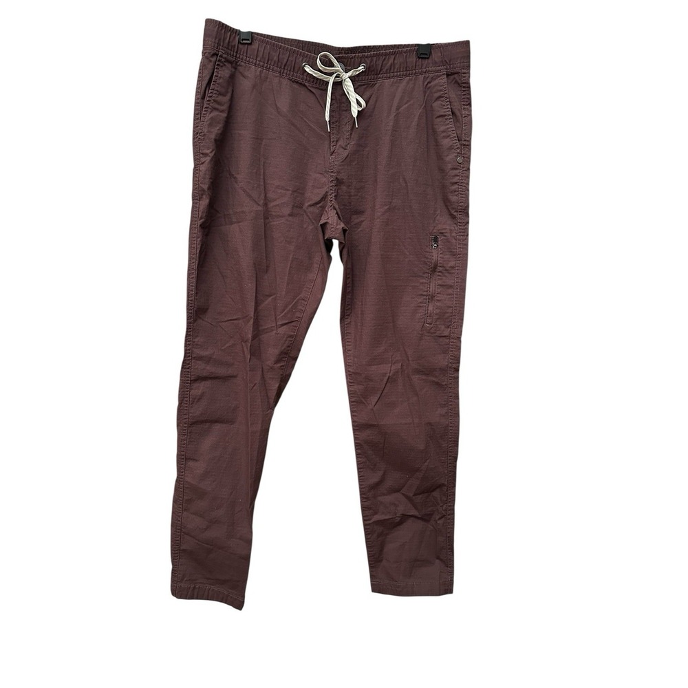 Vuori Ripstop Drawstring Pants Womens Large Canvas Hiking Maroon VW401 #AB5-8